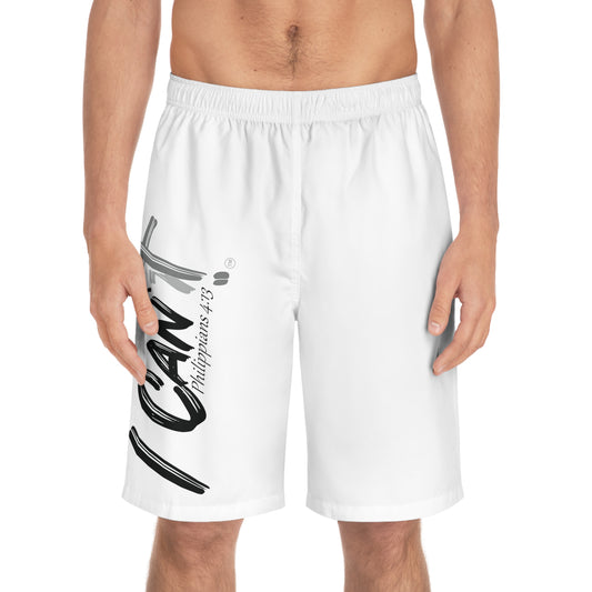 I Can't Classic~~Men's Board Shorts White