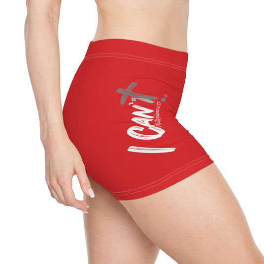 I Can't Classic ~~ Women's Workout Shorts Red