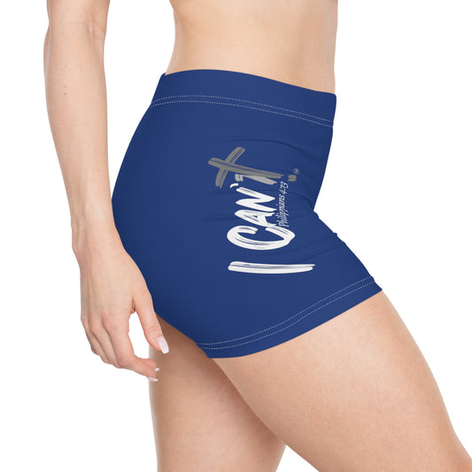 I Can't Classic ~~ Women's Workout Shorts Blue
