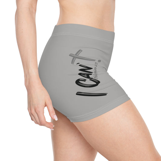 I Can't Classic~~Women's Workout Shorts Grey