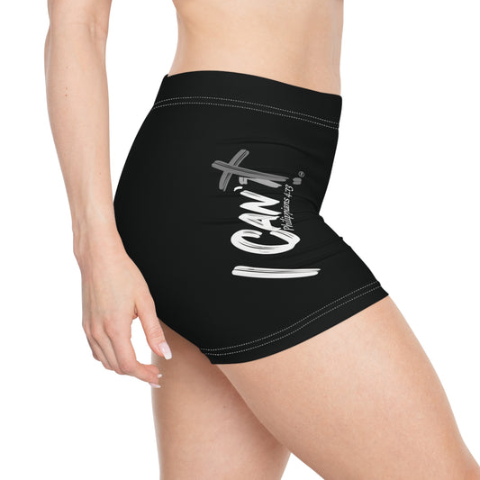 I Can't Classic ~~ Women's Workout Shorts Black