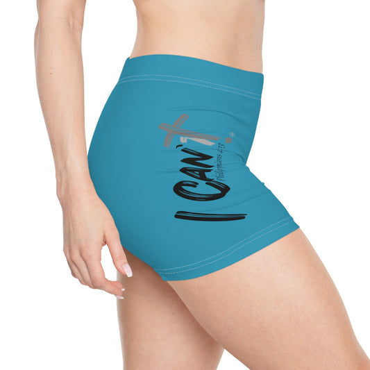 I Can't Classic~~Women's Workout Shorts Turquoise