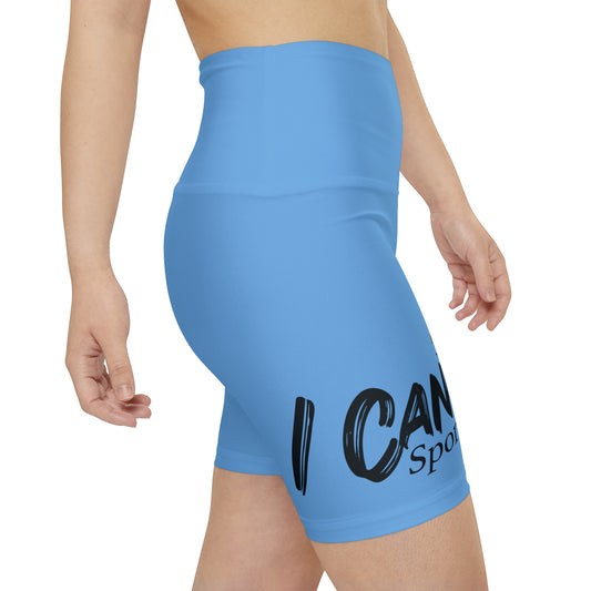 I Can't Sports Light Blue~~Women's Workout Shorts
