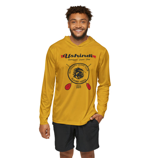Ushindi Classic Logo~~Sports Warmup Hoodie Yellow