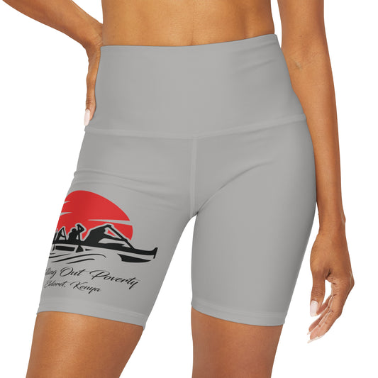 Paddling Out of Poverty Grey~~High Waisted Workout Shorts